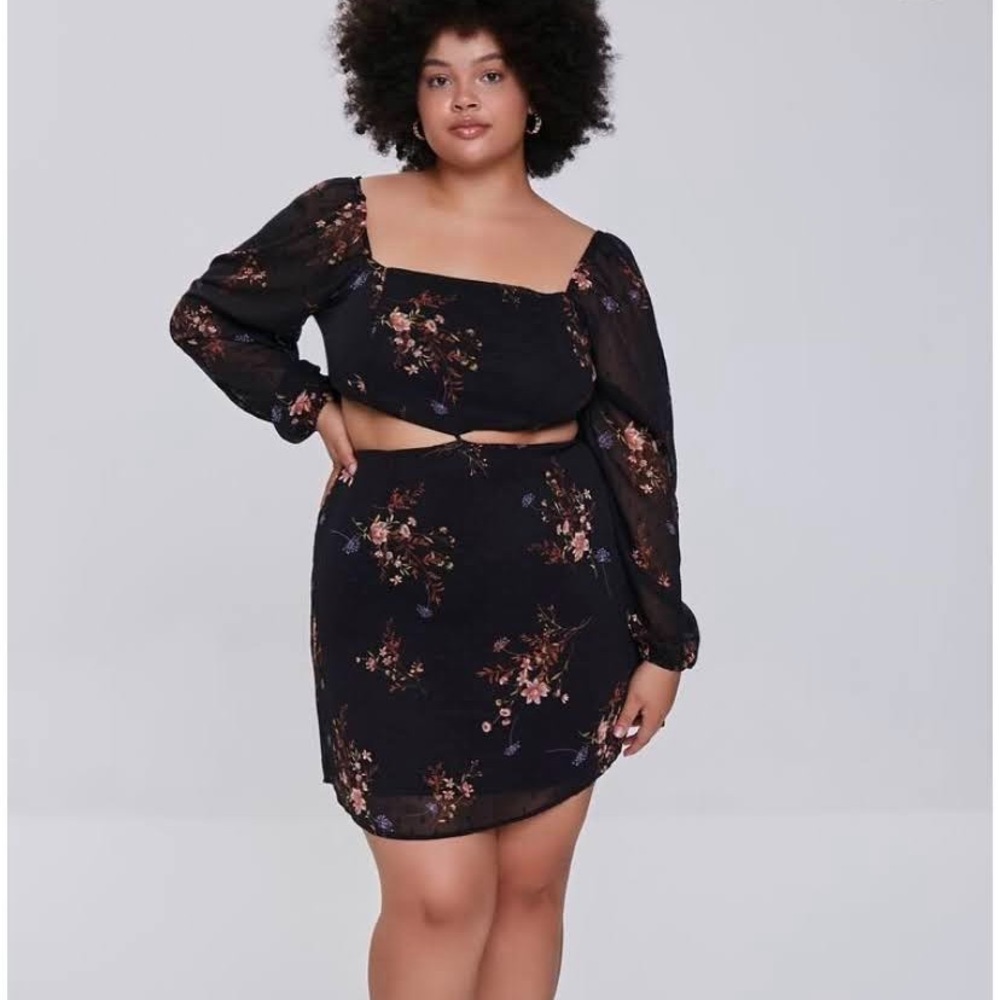F21 Cutout Peasant Dress